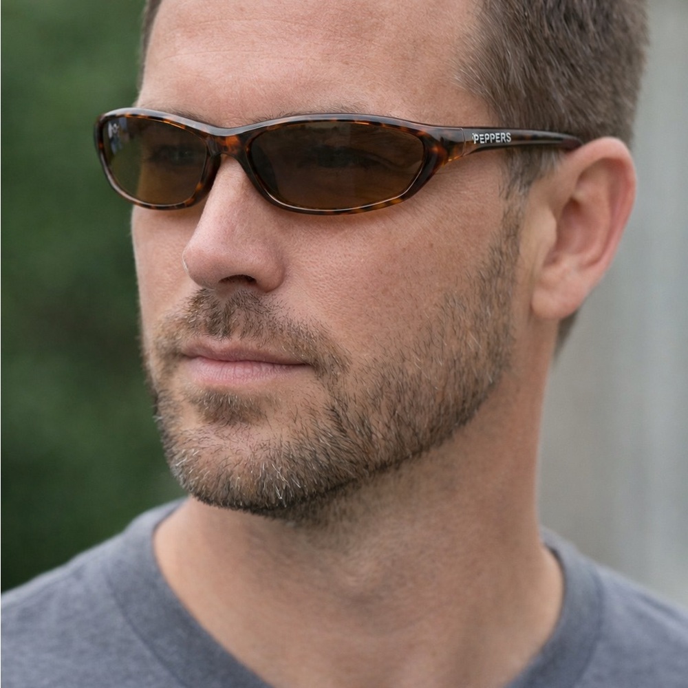 Peppers Brand Wrap-style Sunglasses in a Tortoise Shell Frame